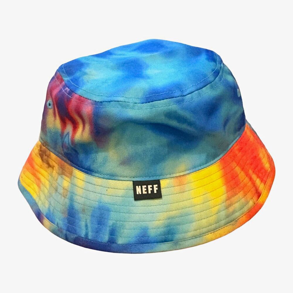 Neff Men's Tie-Dye Bucket Hat Multicolor One Size Festival Streetwear One-Size